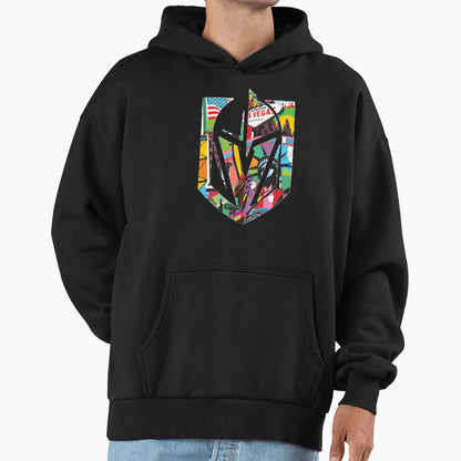 Vegas Strip Illustration Pop Art Hockey Hoodie - Streetwear Style Unisex - T-Shirt, Sweatshirt, Hoodie