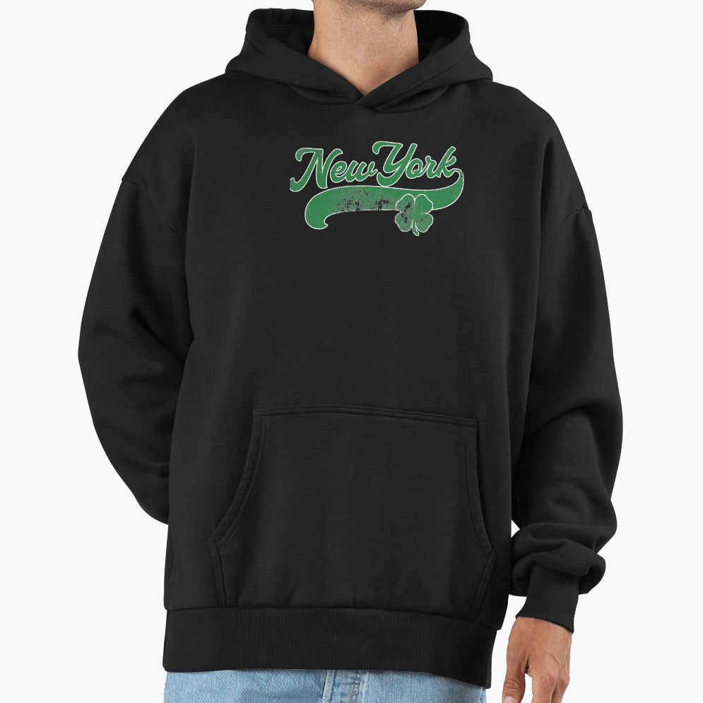 New York Shamrock St Patricks Day Gift Hoodie - Unique Graphic Men Women - T-Shirt, Sweatshirt, Hoodie