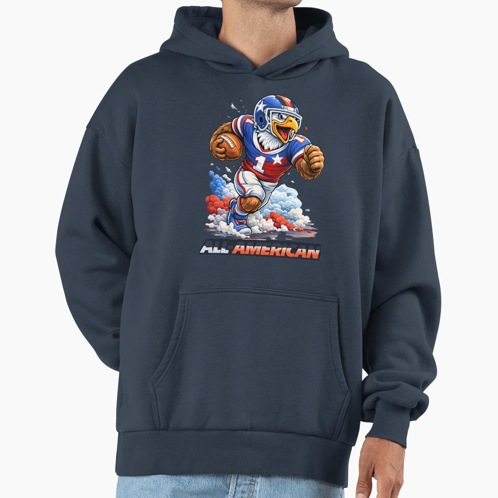 All American Football Eagle Patriotic Usa Hoodie - Streetwear Style Unisex - T-Shirt, Sweatshirt, Hoodie