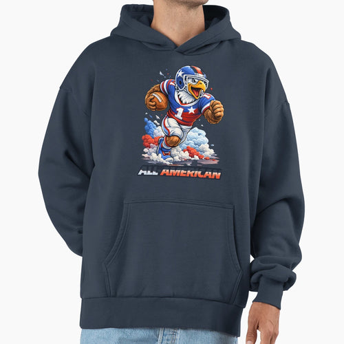 All American Football Eagle Patriotic Usa Hoodie - Streetwear Style Unisex - T-Shirt, Sweatshirt, Hoodie