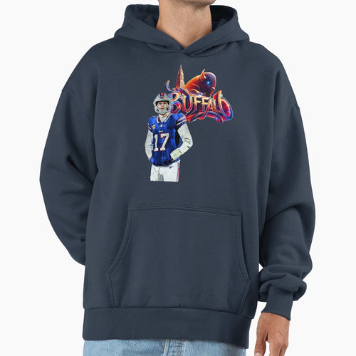 Buffalo Bills 17 City Skyline And Buffalo Hoodie - Streetwear Style Unisex - T-Shirt, Sweatshirt, Hoodie
