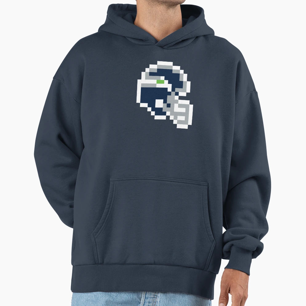Seattle Seahawks 8 Bit Football Helmet Hoodie - Streetwear Style Men Women - T-Shirt, Sweatshirt, Hoodie
