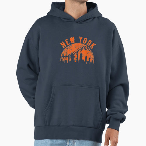 New York Ny Skyline City Baseball Met Hoodie - Minimalist Print for Adults - T-Shirt, Sweatshirt, Hoodie