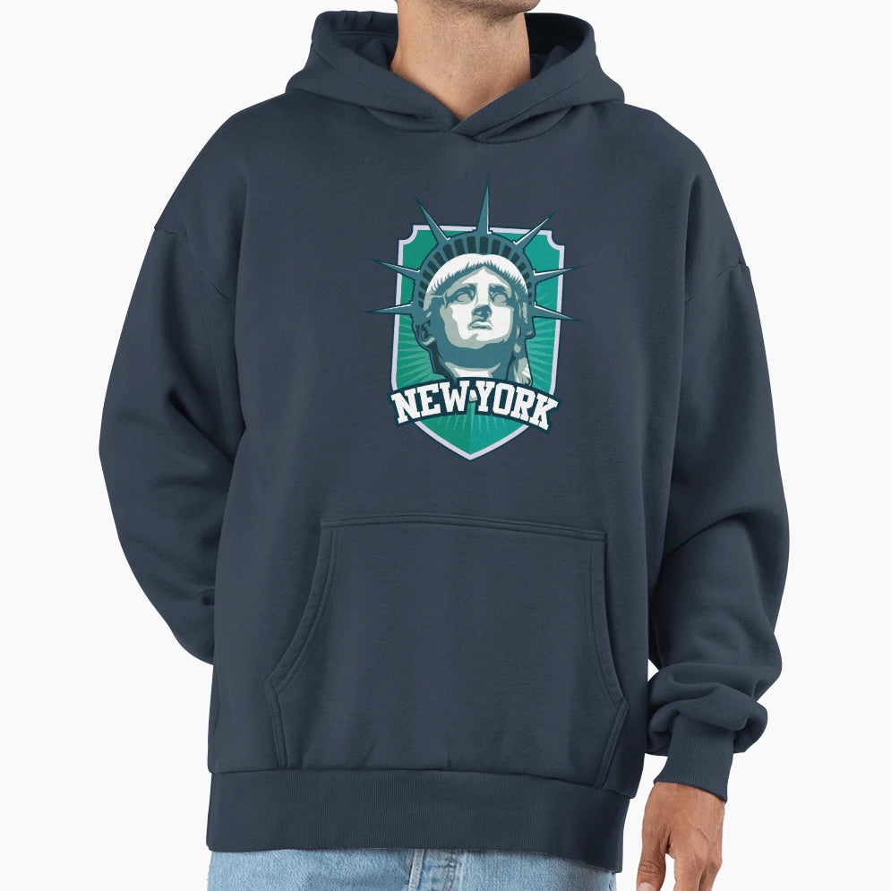 New York Badge Hoodie - Trendy Graphic Men Women - T-Shirt, Sweatshirt, Hoodie