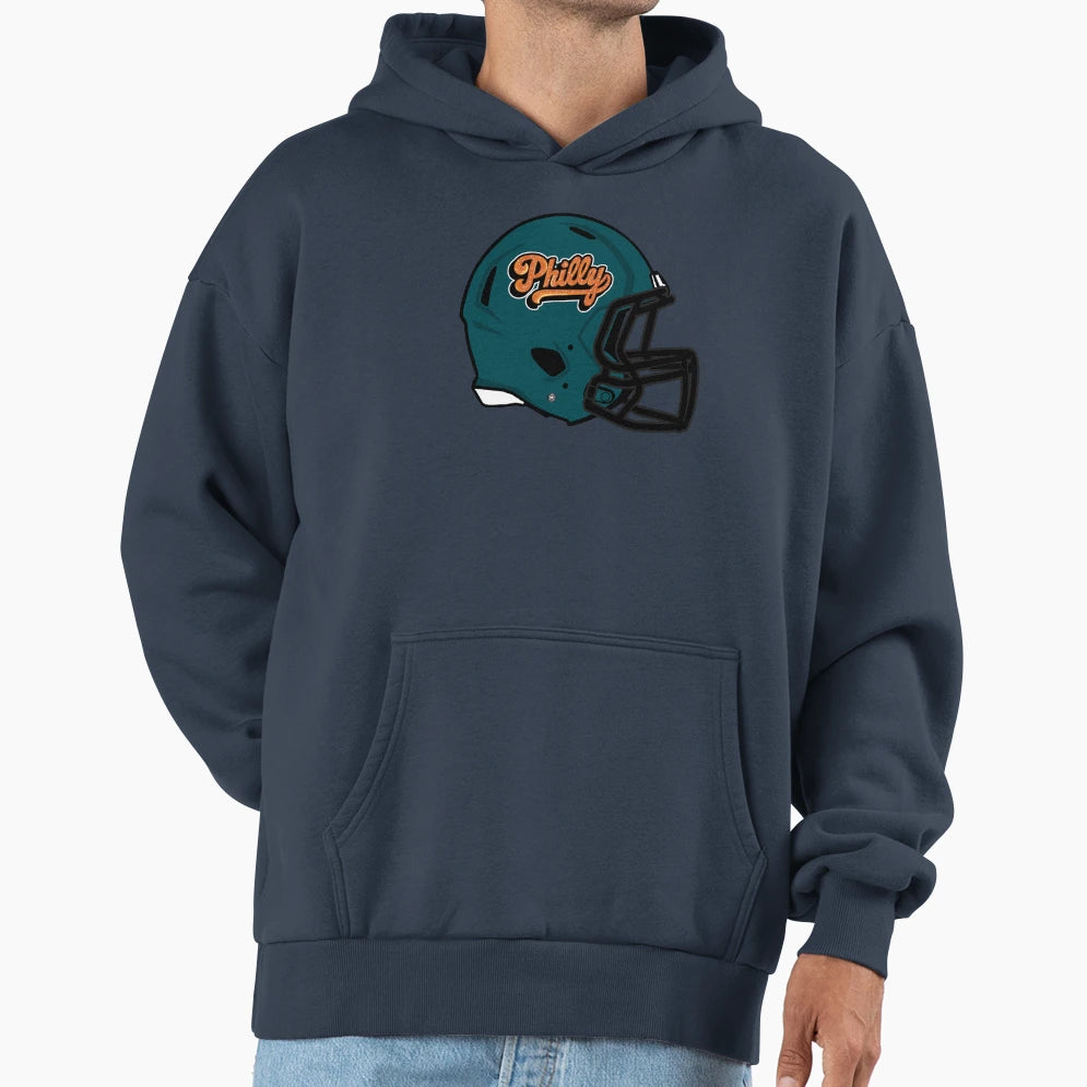 Philadelphia Pretzels Modern Helmet Hoodie - Casual Everyday Wear Men Women - T-Shirt, Sweatshirt, Hoodie