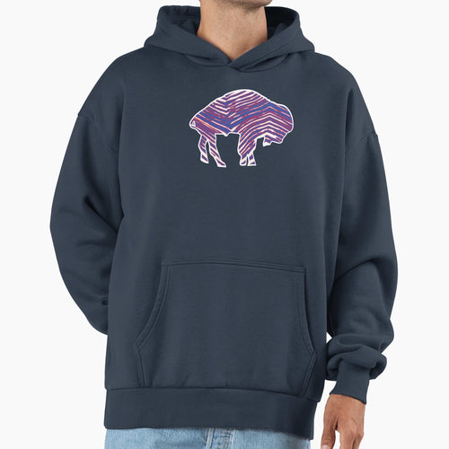 Zebra Stripe Buffalo Hoodie - Trendy Graphic Men Women - T-Shirt, Sweatshirt, Hoodie