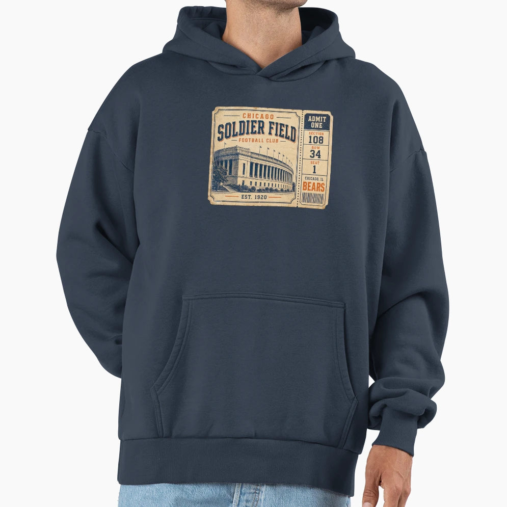 Soldier Field Ticket Chicago T-Shirt - Casual Everyday Wear Men Women - T-Shirt, Sweatshirt, Hoodie