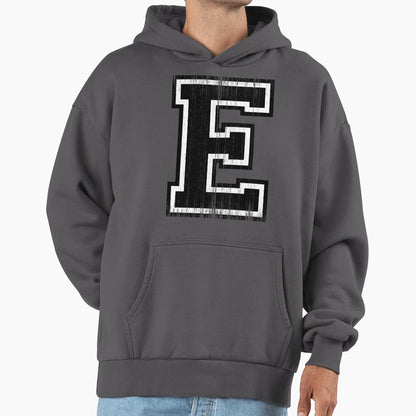 Big Varsity Letter E Hoodie - Custom Art Print Unisex - T-Shirt, Sweatshirt, Hoodie