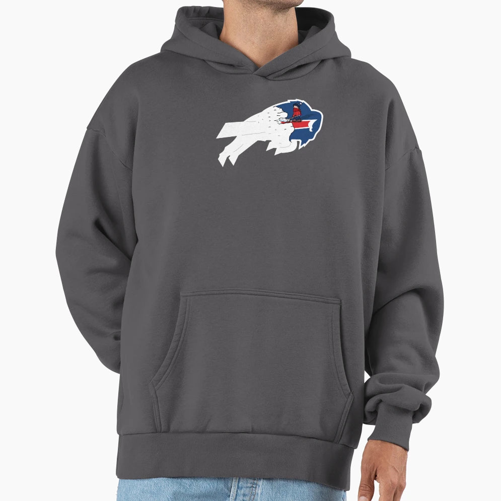 Snowstorm Buffalo Bills Logo Blue Hoodie - Casual Everyday Wear for Adults - T-Shirt, Sweatshirt, Hoodie