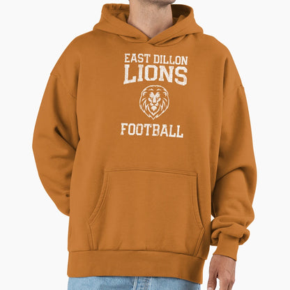 East Dillon Lions Football Hoodie - Unique Graphic for Adults - T-Shirt, Sweatshirt, Hoodie