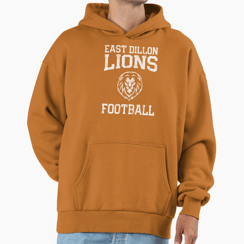 East Dillon Lions Football Hoodie - Unique Graphic for Adults - T-Shirt, Sweatshirt, Hoodie