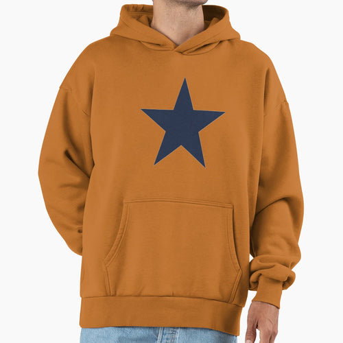 Single Navy Blue Star Transparent Hoodie - Unique Graphic Men Women - T-Shirt, Sweatshirt, Hoodie