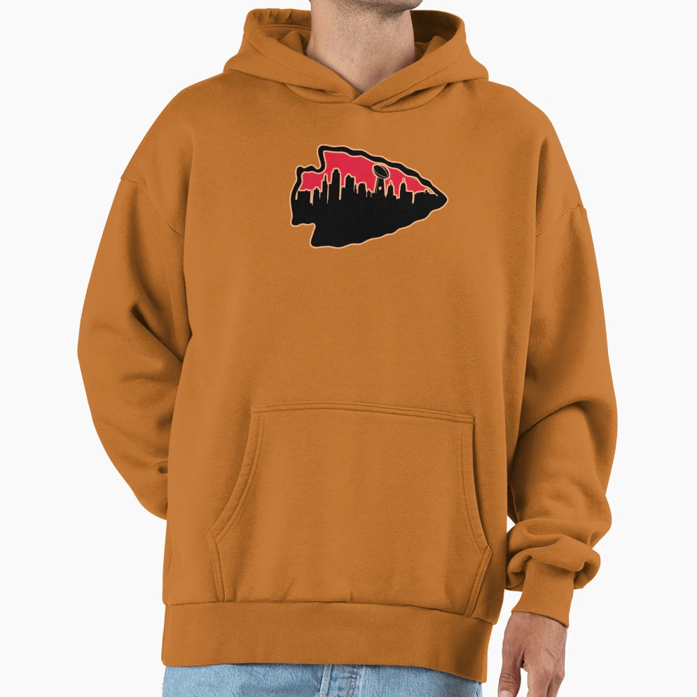 Kansas City Chiefs Arrowhead Kc Hoodie - Novelty Apparel for Adults - T-Shirt, Sweatshirt, Hoodie