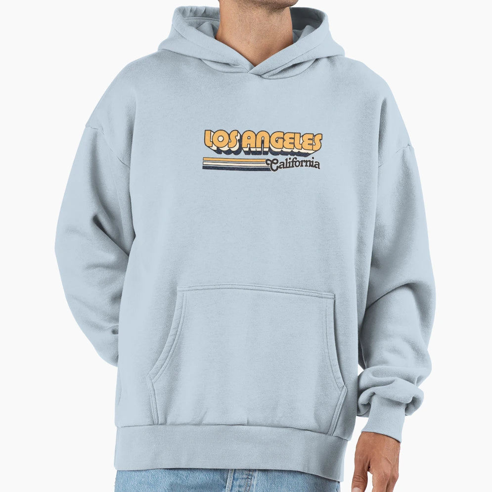 Los Angeles Ca City Stripes Hoodie - Aesthetic Graphic Men Women - T-Shirt, Sweatshirt, Hoodie