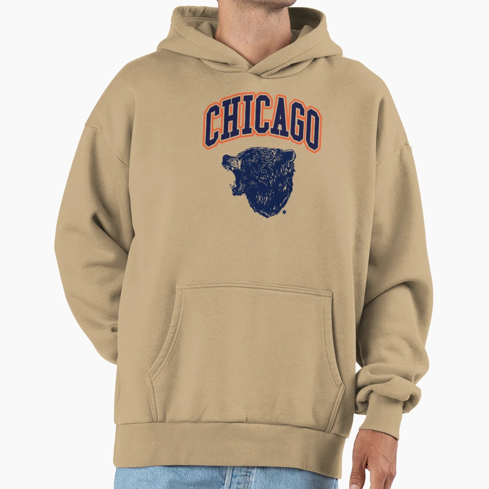 Bear Down Chicago Light Hoodie - Trendy Graphic Unisex - T-Shirt, Sweatshirt, Hoodie