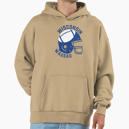 Wisconsin Wausau Football Hoodie - Graphic Print for Adults - T-Shirt, Sweatshirt, Hoodie