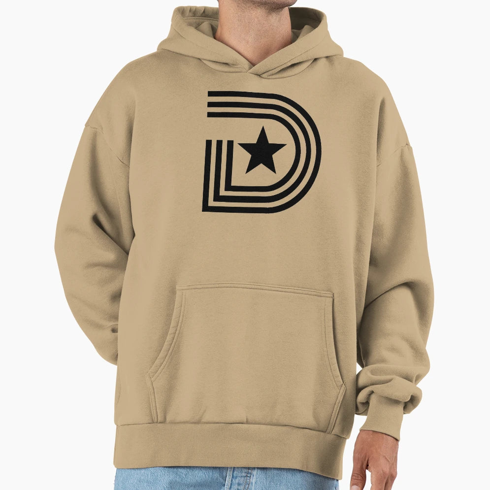 D Town Black Star Hoodie - Minimalist Print for Adults - T-Shirt, Sweatshirt, Hoodie