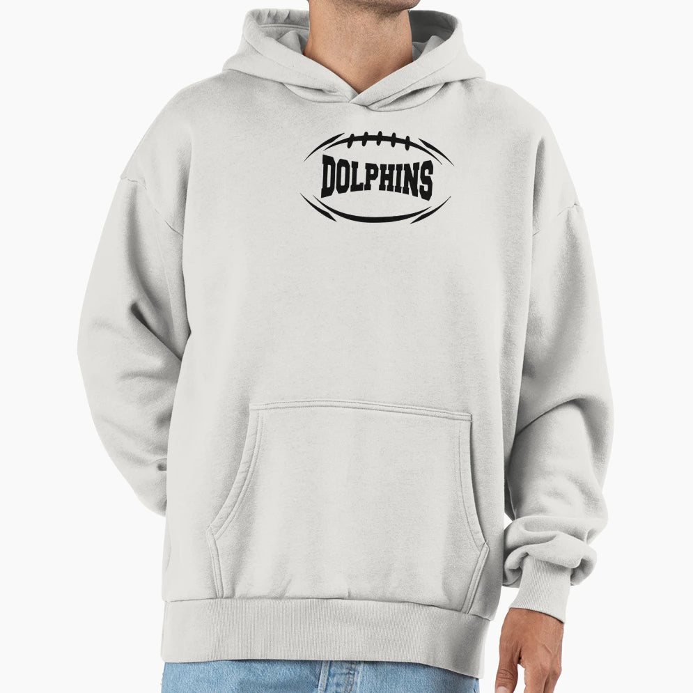 Copy Dolphin Football Mascot Ball Hoodie - Graphic Print Men Women - T-Shirt, Sweatshirt, Hoodie