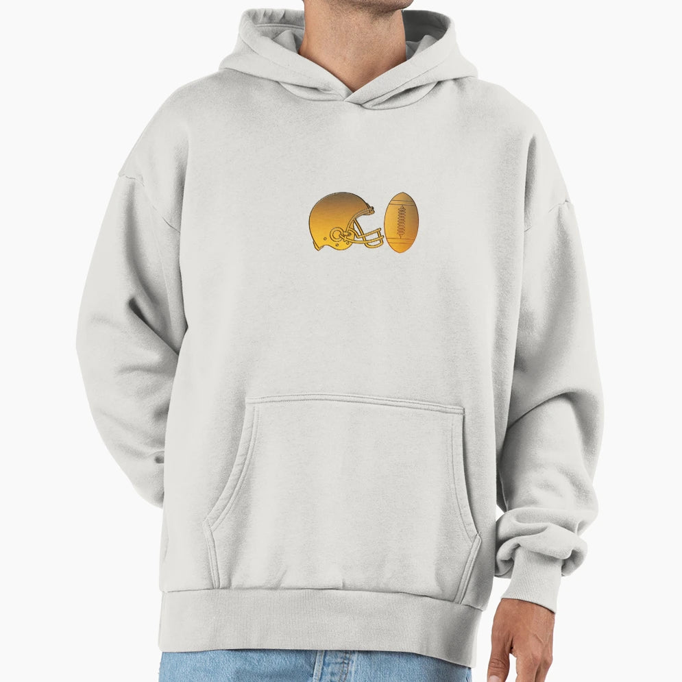 American Football Helmet Ball Golden Hoodie - Casual Everyday Wear Unisex - T-Shirt, Sweatshirt, Hoodie