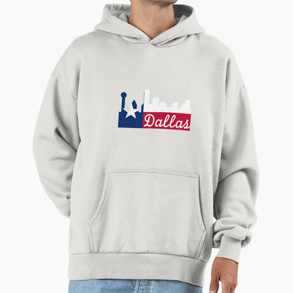 Dallas Skyline Hoodie - Minimalist Print for Adults - T-Shirt, Sweatshirt, Hoodie
