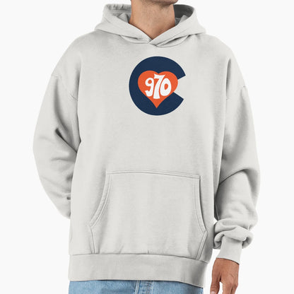 Hand Drawn Colorado Heart Flag 970 Hoodie - Fun Novelty Design for Adults - T-Shirt, Sweatshirt, Hoodie