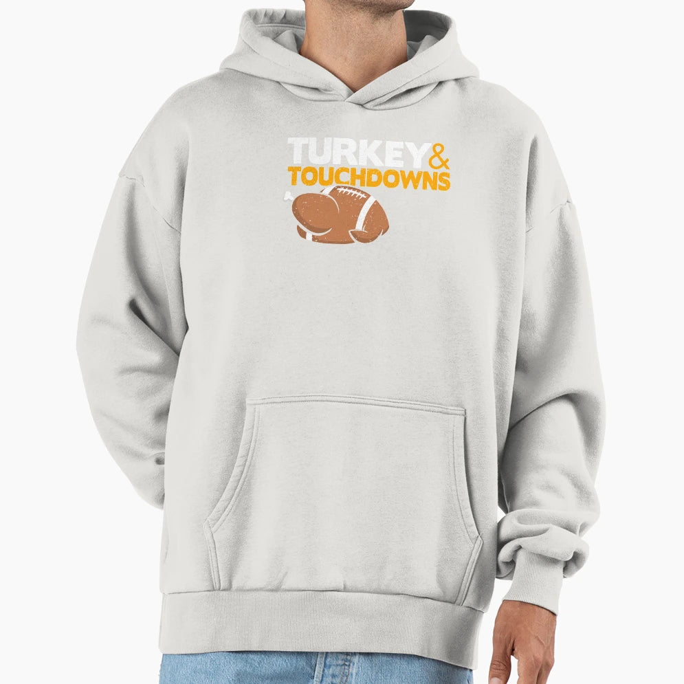 Thanksgiving Football Turkey And Hoodie - Aesthetic Graphic for Adults - T-Shirt, Sweatshirt, Hoodie