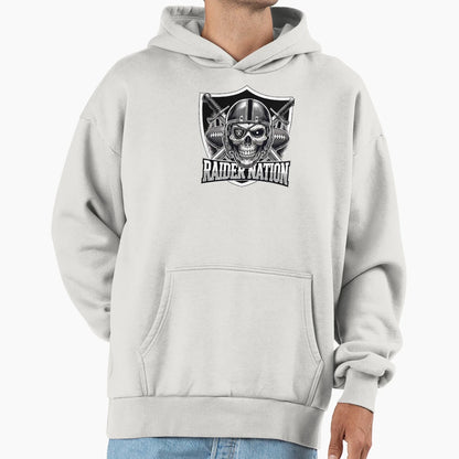 Raidernation Skull Hoodie - Graphic Print Men Women - T-Shirt, Sweatshirt, Hoodie