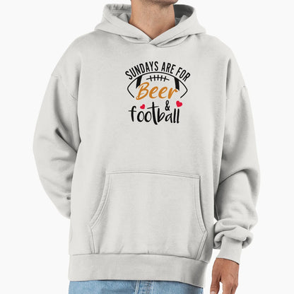 Sundays Are Beer And Football Hoodie - Unique Graphic for Adults - T-Shirt, Sweatshirt, Hoodie