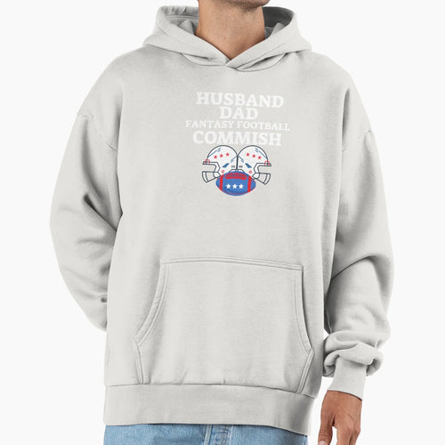 Husband Dad Fantasy Football Commish Hoodie - Minimalist Print Unisex - T-Shirt, Sweatshirt, Hoodie