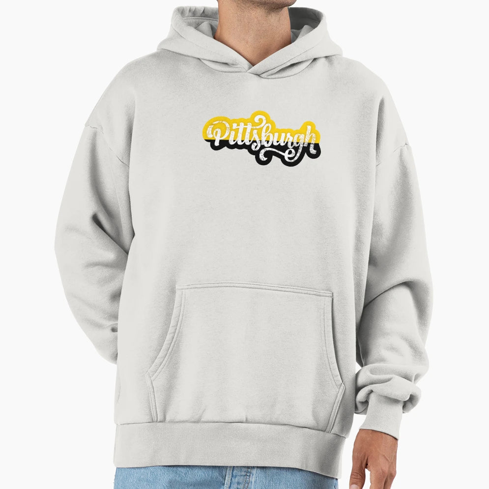 Pittsburgh Script Hoodie - Aesthetic Graphic Men Women - T-Shirt, Sweatshirt, Hoodie