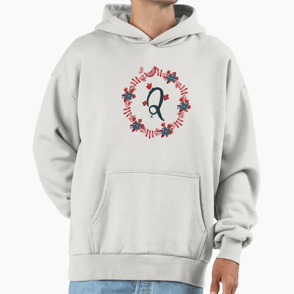 Scandinavian Monogram Q Hoodie - Unique Graphic for Adults - T-Shirt, Sweatshirt, Hoodie