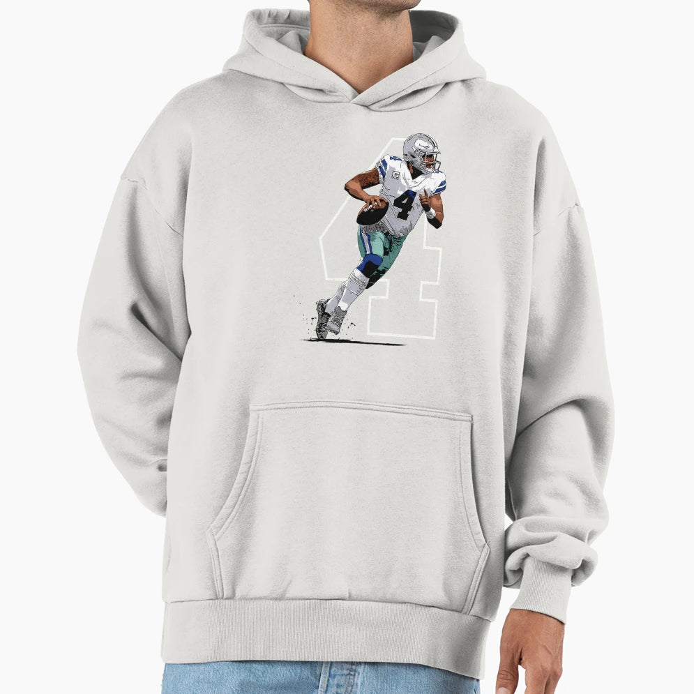 Prescott Dallas Football Quarterback Hoodie - Custom Art Print Unisex - T-Shirt, Sweatshirt, Hoodie