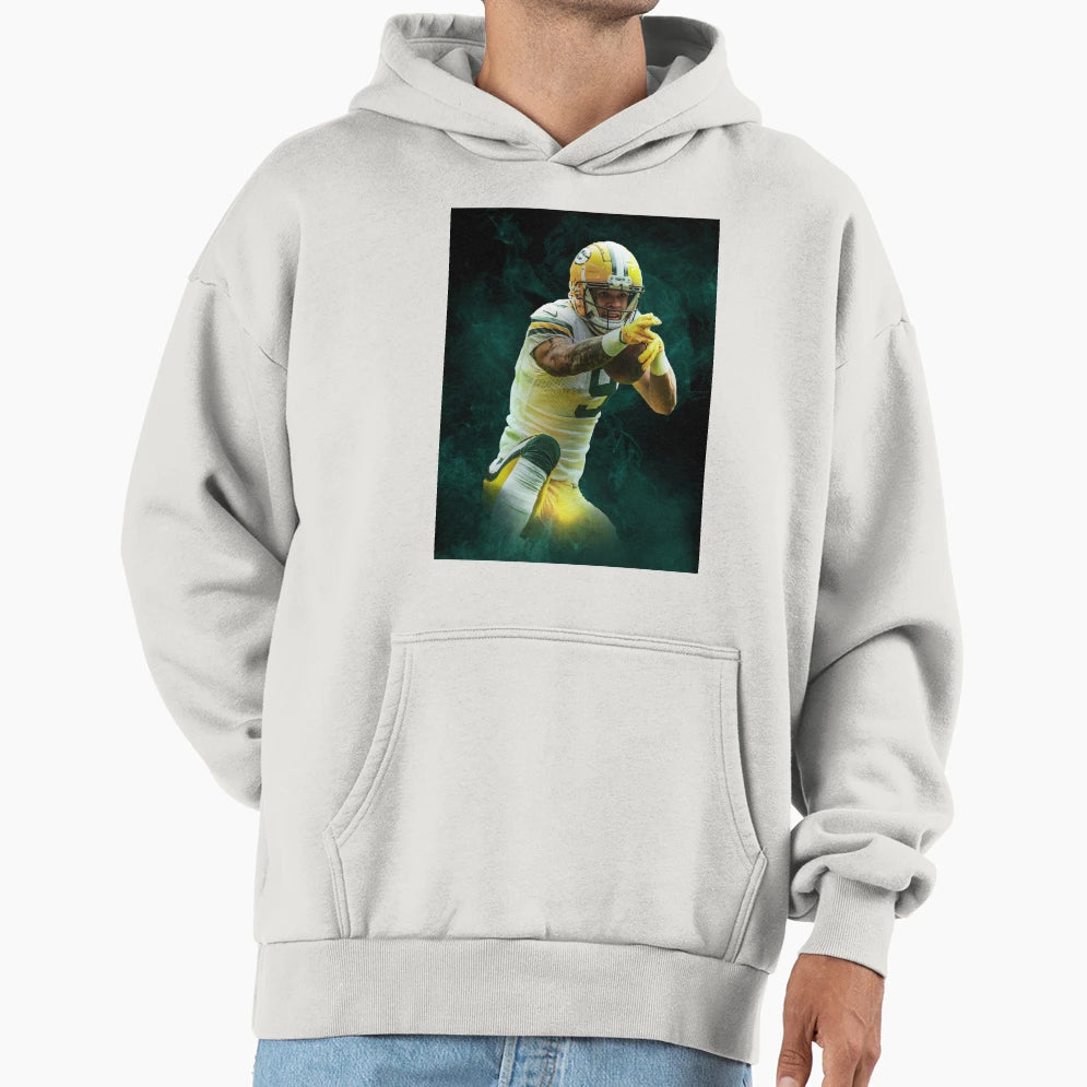 Christian Watson Green Bay Sports Art Hoodie - Novelty Apparel for Adults - T-Shirt, Sweatshirt, Hoodie