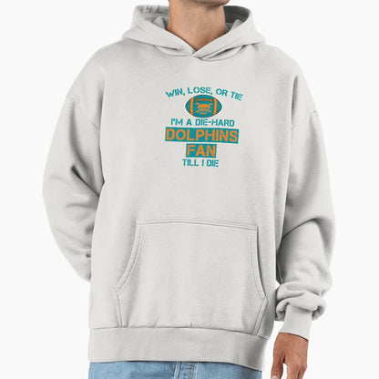 Die Hard Dolphins Fan Hoodie - Novelty Apparel Unisex - T-Shirt, Sweatshirt, Hoodie