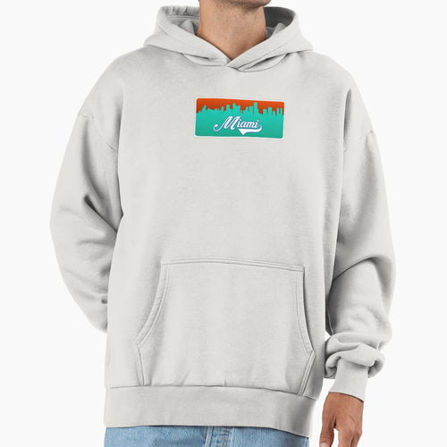 Miami Football Skyline Hoodie - Custom Art Print Men Women - T-Shirt, Sweatshirt, Hoodie