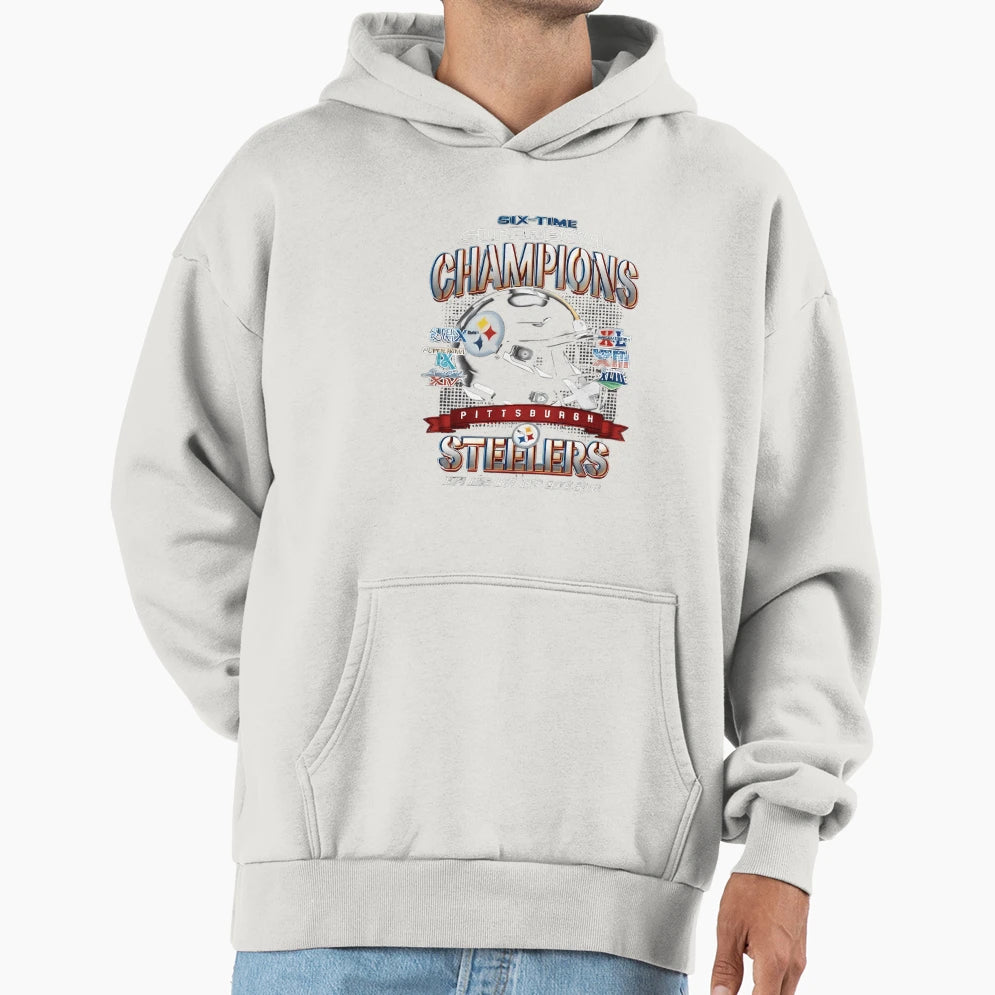 Pittsburghs Six Time Supers Bowl Hoodie - Novelty Apparel for Adults - T-Shirt, Sweatshirt, Hoodie
