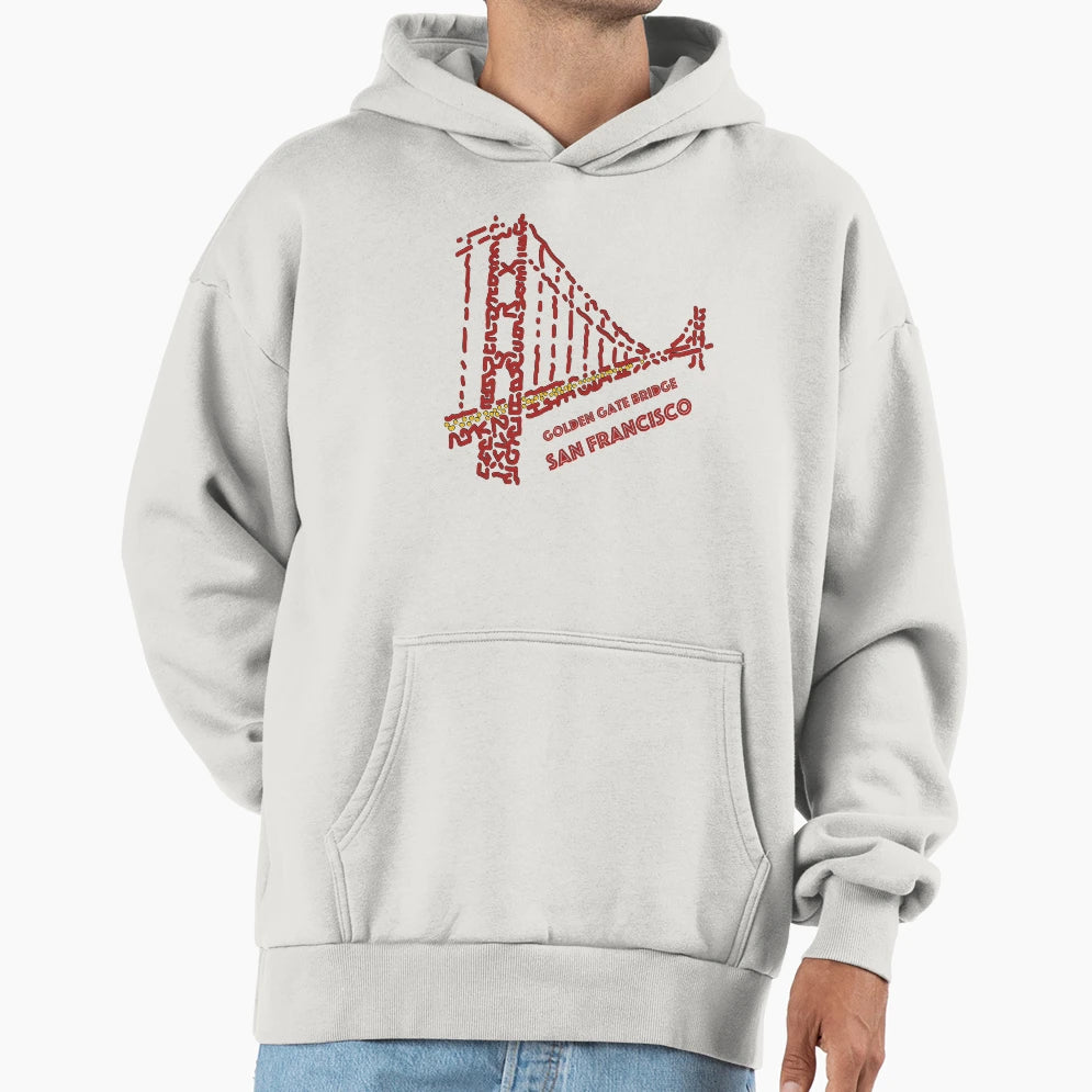 Golden Gate Bridge San Francisco Hoodie - Minimalist Print for Adults - T-Shirt, Sweatshirt, Hoodie