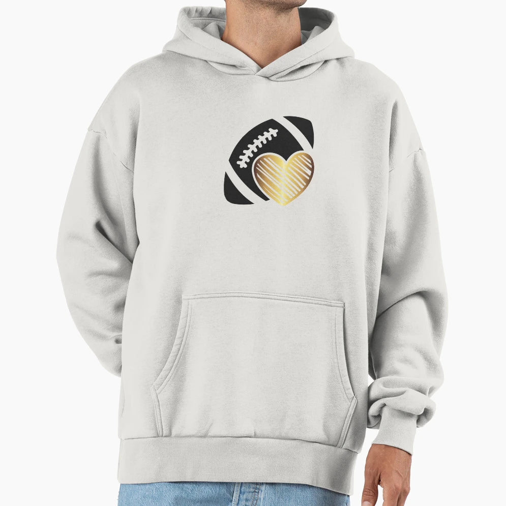 Love Football Hoodie - Fun Novelty Design Unisex - T-Shirt, Sweatshirt, Hoodie