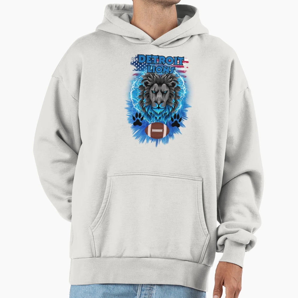 Football Detroit Lions Motor Kitties Hoodie - Novelty Apparel for Adults - T-Shirt, Sweatshirt, Hoodie