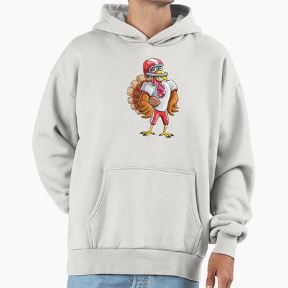 Thanksgiving Turkey Football Hoodie - Fun Novelty Design Men Women - T-Shirt, Sweatshirt, Hoodie