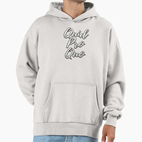 Quid Pro Quo Handwriting Hoodie - Aesthetic Graphic for Adults - T-Shirt, Sweatshirt, Hoodie