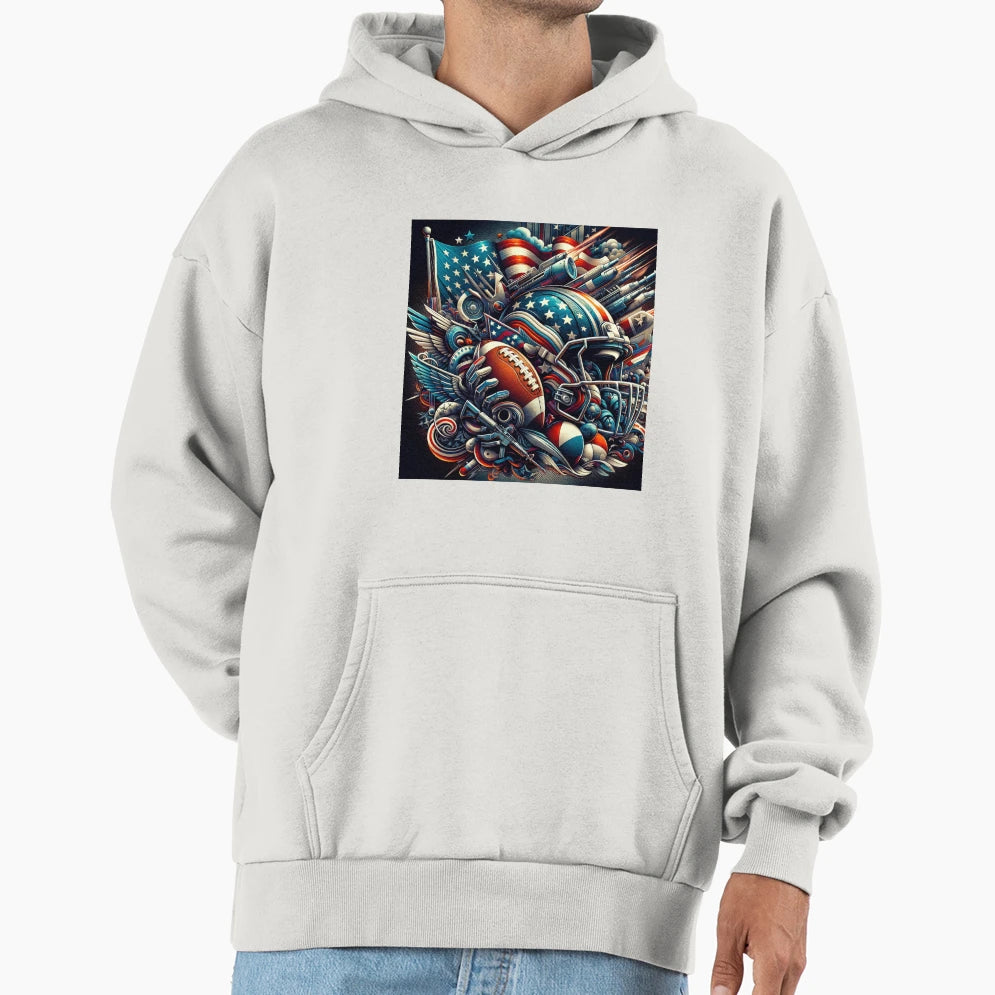 American Football Fantasy Blended Hoodie - Fun Novelty Design for Adults - T-Shirt, Sweatshirt, Hoodie