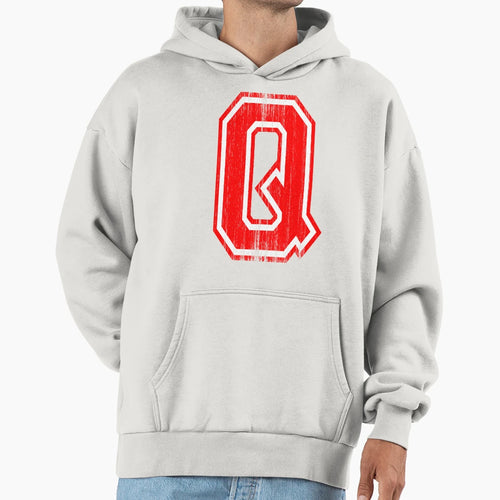 Big Red Letter Q Hoodie - Casual Everyday Wear for Adults - T-Shirt, Sweatshirt, Hoodie