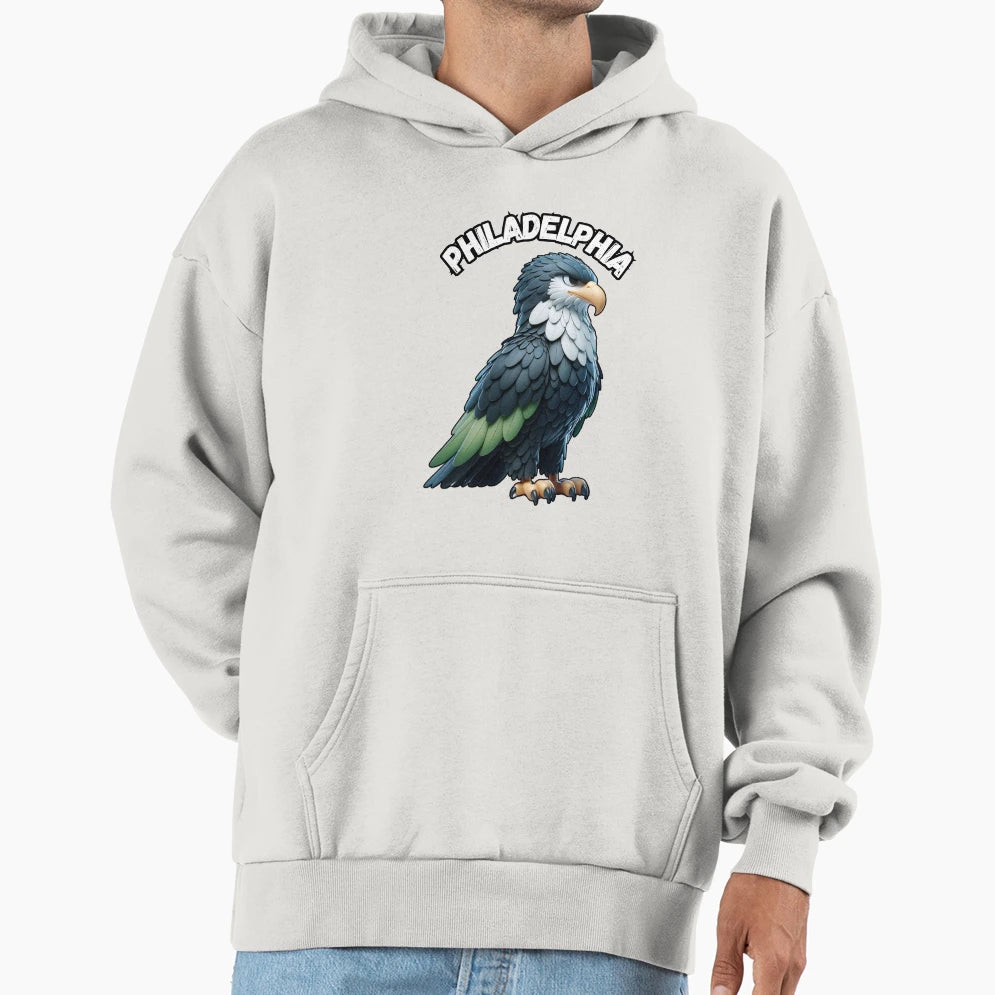Philidelphia Eagle Gray Green Mean Bird Hoodie - Unique Graphic Men Women - T-Shirt, Sweatshirt, Hoodie