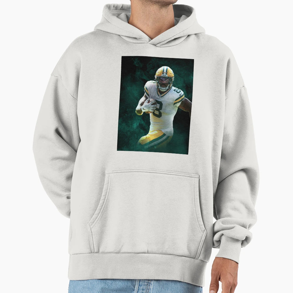 Josh Jacobs Green Bay Sports Art Hoodie - Graphic Print Men Women - T-Shirt, Sweatshirt, Hoodie