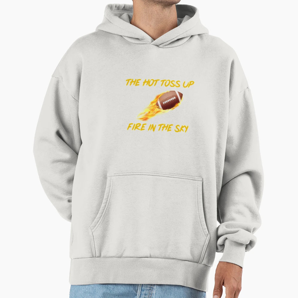 Hot Toss Up Fire Sky Football Beers And Hoodie - Trendy Graphic Men Women - T-Shirt, Sweatshirt, Hoodie