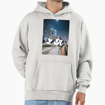 Los Angeles Glow City Streets After Hoodie - Custom Art Print for Adults - T-Shirt, Sweatshirt, Hoodie