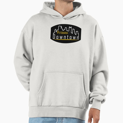 Black Downtown Pittsburgh Hoodie - Custom Art Print Unisex - T-Shirt, Sweatshirt, Hoodie