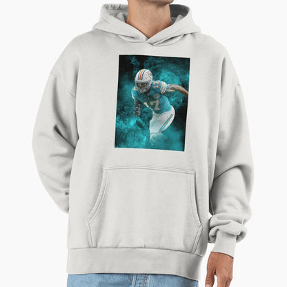 Jaylen Waddle Miami Sports Art Hoodie - Custom Art Print Men Women - T-Shirt, Sweatshirt, Hoodie