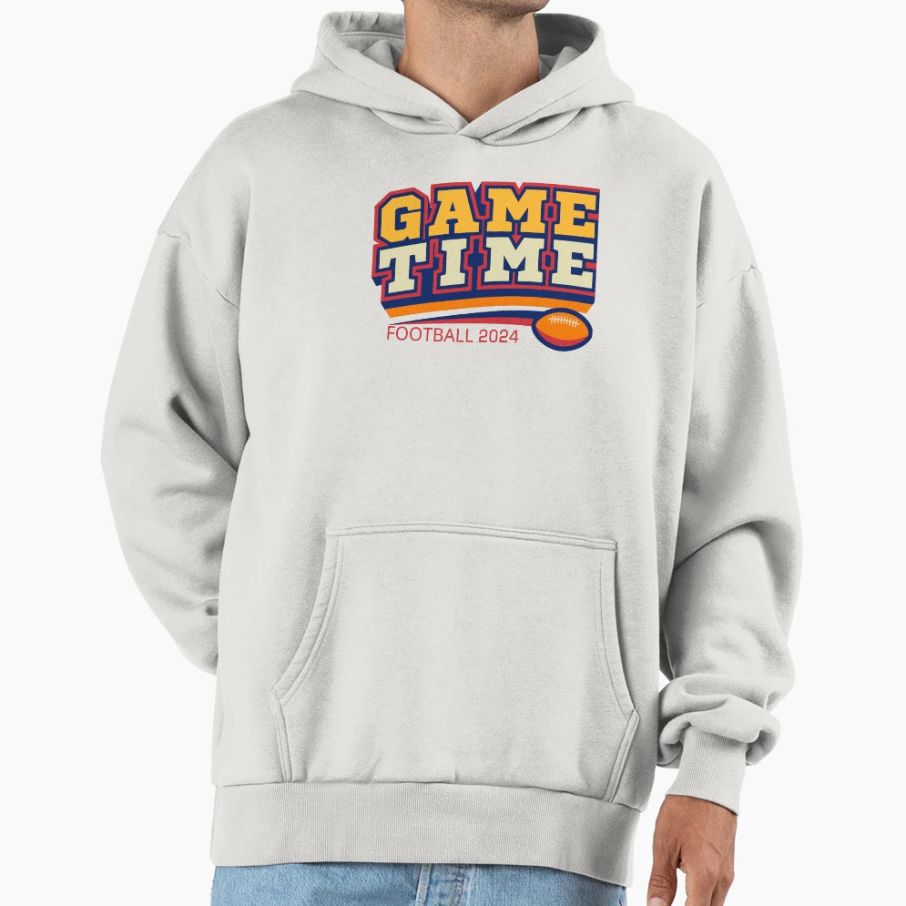 Game Time Football 2024 Bold And Hoodie - Aesthetic Graphic for Adults - T-Shirt, Sweatshirt, Hoodie